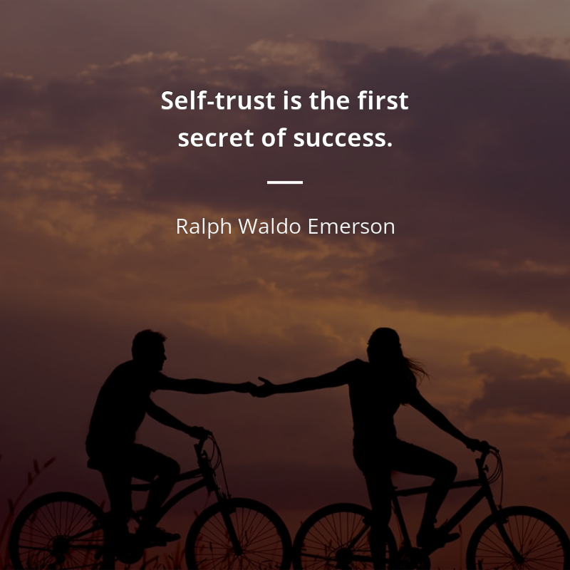 Ralph Waldo Emerson cytat: “Self-trust is the first secret of success.”