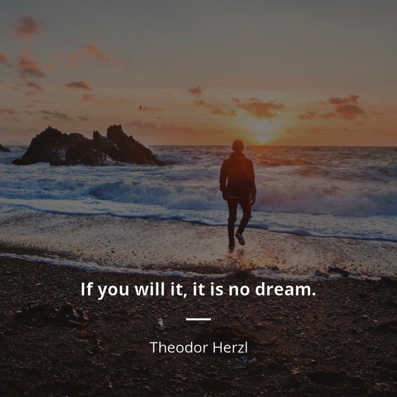 Theodor Herzl cytat: “If you will it, it is no dream.”
